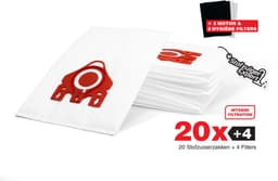 20x PREMIUM PRO FJM 3D Stofzuigerzakken Geschikt voor Miele - 20 Stofzakken + 2 Hygiëne en 2 Motor filter meegeleverd! Premium kwaliteit zakken - Cat & Dog - Anti Allergie -Geschikt voor o.a. Miele C2, C1, S6, S4, S6000, S4000, S700, S500, S300 — thumbnail 1