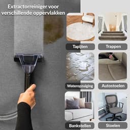 Verte Meubelreiniger - Tapijtreiniger & Meubelreiniger - 2-in-1 Vlekverwijderaar - Nat- en Droogzuiger - 750 W - Systeem met Twee Reservoirs - Vlekverwijderaar voor Banken - Tapijt en Auto - Incl. Hulpstukken — thumbnail 3