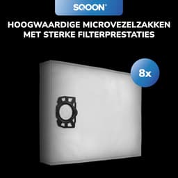 SQOON® Serviceset geschikt voor Kärcher WD 3 - Gelijk aan model: 2.863-006.0 / 2.863-005.0 - Vervangingsset met stofzuigerzakken en filter voor nat- en droogzuigers — thumbnail 2