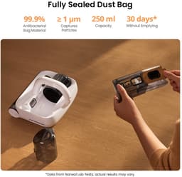 NARWAL U50 Pro Smart Matrasstofzuiger – Draadloos, 16 kPa Zuigkracht, 58°C Constante Verwarming, UV-C Sterilisatie, 99,99% Mijtenverwijdering，Mijtenverwijderaars / Matrasreinigers / handzaam，Handstofzuigers– Wit — thumbnail 5