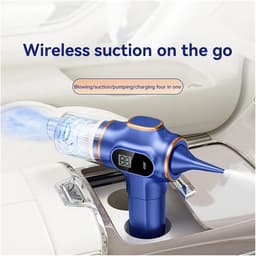 Draagbare Autostofzuiger - Handstofzuiger Kruimeldief - Auto en Thuis Reinigen - Hoge Zuigkracht Nat en Droog - 500 Gram - Blauw — thumbnail 2
