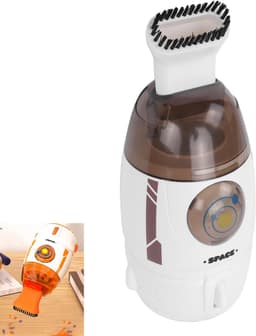 KZQ Mini bureaustofzuiger 600 Pa zuigkracht - Compact en draagbaar voor gumresten papiersnippers en toetsenbordstof - Capaciteit 55 ml - Grijs-wit — thumbnail 1