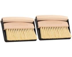 Bezem en blik set - Reinigingsset - Kleine klussen - Compact ontwerp - 15.5x10.5cm - Diverse kleuren