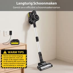 6-in-1 Draadloze Stofzuiger, 180W Staafstofzuigers en Elektrische Bezems, Oplaadbare Batterij van 3000 mAh, Handstofzuiger Voor Dierenharen/Tapijten/Vloeren — thumbnail 4