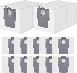 12-pack stofzuigerzakken Geschikt voor Roborock Q Revo / Qrevo S / Qrevo Pro / Qrevo Master / Qrevo Plus / Qrevo Curv / S8 MaxV Ultra / Saros 10R / QV 35S / 35A / QR 598 / 798 stofzuigers - stofzuigerzakken - 3L grote capaciteit vervangingszakken — thumbnail 1
