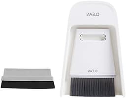 Stoffer en Bezem Set - Mini Veegset - Desktop Schoonmaken - Antisliprand - 19.5 x 13.3 cm - Grijs-wit — thumbnail 1