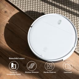 Sinji Smart Robotstofzuiger met Laadstation – Draadloos dweilrobot - Geschikt voor huisdierharen - App Besturing & Planning, Wit — thumbnail 2