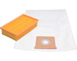 Geschikt voor KARCHER. 10 stuks. Stofzuigerzakken hobby en 1 Luchtafvoerfilter Stofklasse L voor NT361. COVAKO Merk