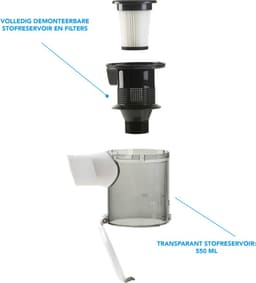 DOMO Steelstofzuiger BLDC 2-in-1 - 0,55 L – 21,6 V - 26 min — thumbnail 5