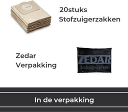 Stofzuigerzakken 20 stuks - Geschikt voor Kärcher - 6.959-130.0 - van Zedar — thumbnail 3