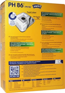 Swirl PH86 PH96 stofzuigerzakken - 4 stuks + 1 filter - Geschikt voor Philips AEG Electrolux S-Bag - nr. FC8021/03 - FC8021/05 - GR201S - GR201SM — thumbnail 2