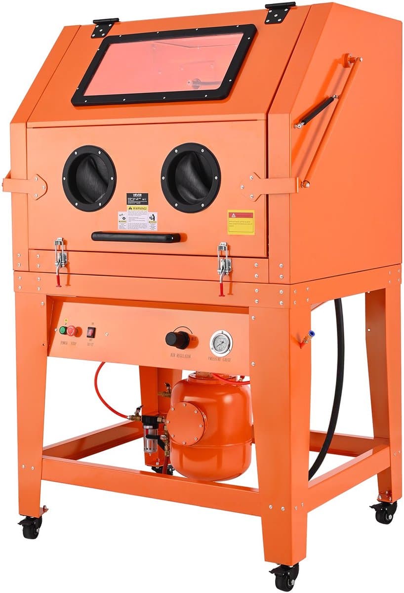 Zandstraalcabine - Stalen Zandstraalunit op Wielen - Capaciteit 926 L - Straalmiddelreservoir 121 L - Stofafzuiging 1,6 pk - Voor Grote Onderdelen — afbeelding 1