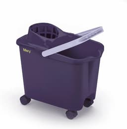 Emmer met Mop en Steel - Zeer Absorberende Microvezelmop met Telescoopstang en Wieltjes - 14 Liter Afdruipemmer in Paars — thumbnail 2