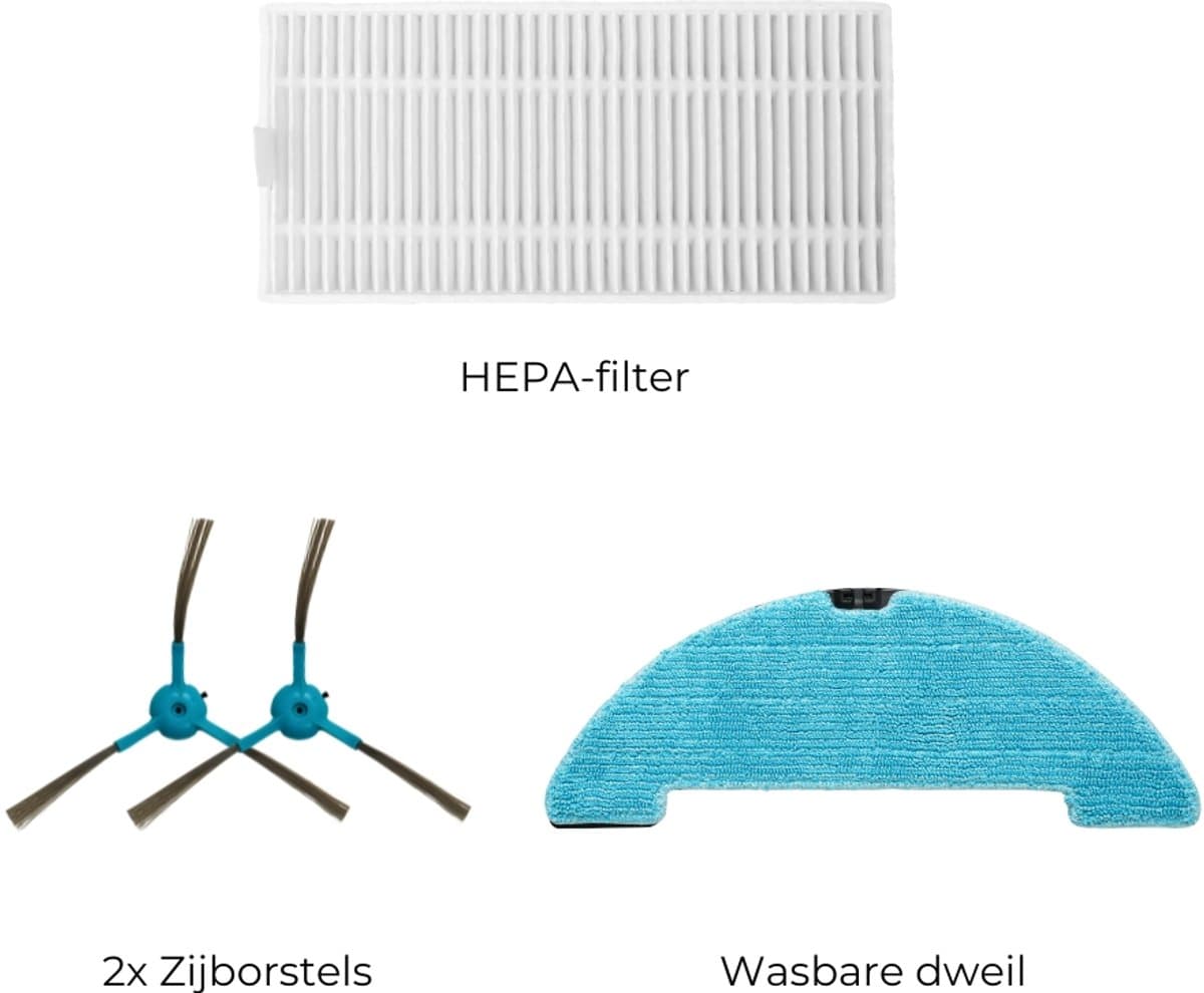 Vera Onderhoudskit: HEPA-filter, Zijborstels en Wasbare Dweil — afbeelding 1