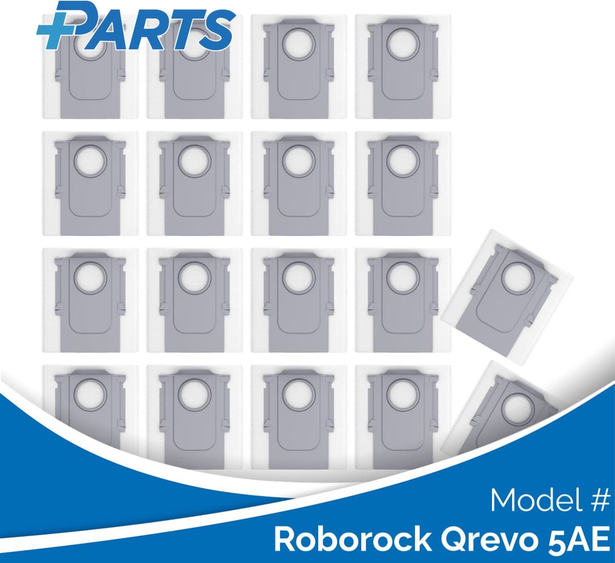 Roborock Qrevo 5AE Stofzakken (18 Stuks, Plus.Parts® alternatief voor 8.02.0239) — afbeelding 1