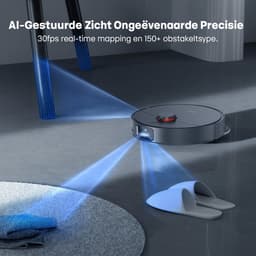 JONR X1 Max All-in-One Robotstofzuiger, Uitschuifbare dubbele armen met 20 kPa zuigkracht, 75 ℃ dynamische heetwaterreiniging + 45 ℃ heteluchtdroging, Klitvrije haarverwijdering, AI-obstakelvermijding — thumbnail 3