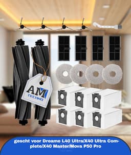 21 stuks accessoires gescht voor Dreame L40 Ultra/X40 Ultra Complete/X40 Master/Mova P50 Pro Ultra robotstofzuiger, reserveonderdelen, accessoireset, hoofdborstel, stofzak, zijborstels — thumbnail 1