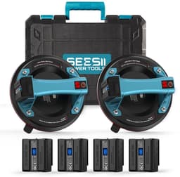 Elektrische Vacuüm Zuignappen voor Glas - Set van 2, 200 mm, LCD-Display, Max. Belastbaarheid 270 kg — thumbnail 1