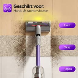 TurboTronic C27 Steelstofzuiger met kruimeldief zonder zak - Draadloos - Hoge zuigkracht - HEPA - lichtgewicht - 2 Snelheden - ECO-vriendelijk - Harde en zachte vloeren - Paars — thumbnail 5