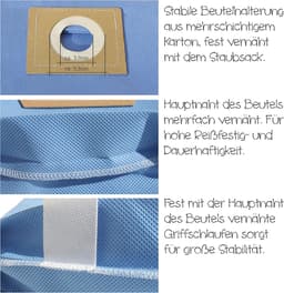 Famanu - Herbruikbare filterzak voor nat-droogzuiger, 20 liter, zakopening 55 mm — thumbnail 2