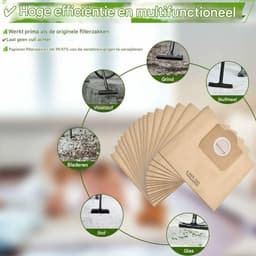Voor Kärcher stofzuigerzakken - 6.959-130.0 WD3 WD3P MV3 - nat en droog - vervangende papieren filterzakken voor stofzuigers - Voor Kärcher WD3 Premium accessoires reserveonderdelenzakken (set van 5) — thumbnail 3