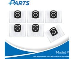 OBH Nordica Green Force Max Silence Car VO6164NA Stofzakken (6 Stuks, Plus.Parts® alternatief voor ZR200540)