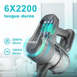 Snoerloze stofzuiger - Steelstofzuiger Draadloos - 20KPA - 2200 mAh Accu - 6 in 1 functies - Groen — thumbnail 3