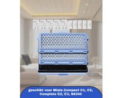 3 sets HEPA-filters, geschikt voor Miele Compact C1, C2, Complete C2, C3, S8340 stofzuigers. Inclusief 5 motorfilters en 5 AirClean-filters, geschikt voor modellen S4000, S5000, S6000 en S8000.