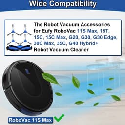 Accessoires Kit Borstels Vervanging geschikt voor Eufy RoboVac 35C, 11S Max, 15T, 30C Max, G20, 15C, 15C Max, G30, G30 Edge, G40 Hybrid+ robotstofzuiger, 2 x hoofdrolborstels, 8 x zijborstels (10 — thumbnail 3