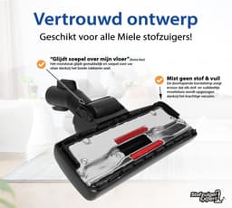 Combi Stofzuigermond geschikt voor Miele + Klik - A-Kwaliteit Miele Zuigmond - Als Origineel: Miele Borstel (Miele AllTeQ vervangende Mondstuk) geschikt voor Alle Miele stofzuigers CX1, C3, C2, C1, S8, S6, S5, S4, S2, S8000, S6000, S5000, S4000 etc. — thumbnail 3