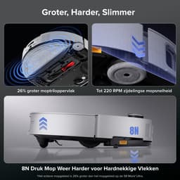 Roborock Saros 10 Robotstofzuiger met Dweil–22000Pa– 7,98 cm Ultradun– Auto Afneembare Mop– AI 3.0 Obstacle Vermijding– Auto Wasmiddeldosering– 80℃Heet water dweilwassing & Dock Zelfreiniging– Wit– S8 MaxV Ultra Upgrade-versie — thumbnail 5