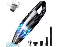Kruimeldief - Kruimelzuiger snoerloos - Handstofzuiger met 4 opzetstukken - met 4 HEPA filters - Handstofzuiger Draadloos - Nat & Droog – Lichtgewicht Kruimelzuiger - Zwart