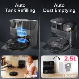 Roborock S7 Max Ultra - Robotstofzuiger Zwart - Met AED Station Dock - Zelfreinigend, 3D Quick Mapping — thumbnail 3