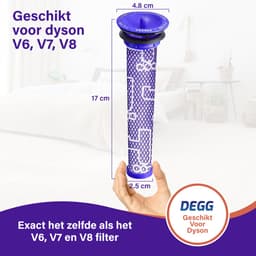 DEGG® - Pre-Filter - Geschikt voor Dyson V8, V7 en V6 - Wasbaar - Onderdelen - Vervangt DC58, DC59, DC61 en DC62 - Animal Stofzuiger - Duurzaam - 3 STUK(S) — thumbnail 3