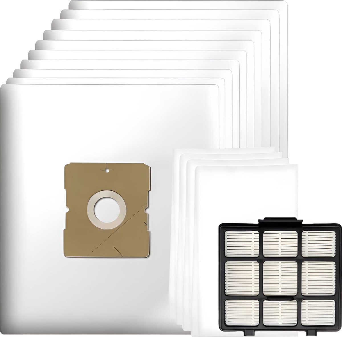 10x Stofzuigerzakken, 1x HEPA filter, 4x micro / motor filter geschikt voor Inventum ST306 ST307 ST308 stofzuigers - Vervanging stofzakken SZ300 21200900119, 21200900120 en 21200900010 — afbeelding 1