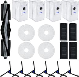 17 stuks vervangende accessoires set geschikt voor Ecovacs Deebot X2 / X2 Omni / X2 Pro / DEX86 stofzuiger reserveonderdelen, 1 hoofdborstel, 4 zijborstels, 4 hepa-filters, 4 stofzakken, 4 dweildoeken — thumbnail 1