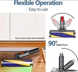 Traumheim® Elektrisch mopopzetstuk voor Dyson Steelstofzuiger - Steelstofzuiger mopkop -met Dyson V7, V8, V10, V11, V15 stofzuiger -elektrische borstel -met directe aandrijving -met laser LED -voor harde vloeren en kortpolig tapijt — thumbnail 3