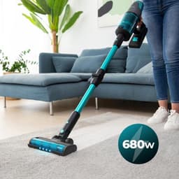 Luxe Steelstofzuiger – Draadloos – Stofzuiger zonder Zak – Op Accu – Kruimeldief Snoerloos – Best Verkocht – Blauw – 8 Mondstukken – 680W — thumbnail 3