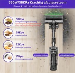 Thuys Steelstofzuiger - Draadloos - Stofzuiger Zonder Zak Op Accu – Draadloos – Vacuum Cleaner – Volledige Set — thumbnail 4