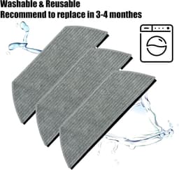 Geschikt voor Shark AV2800ZE robotstofzuiger microvezel dweilpads, wasbaar reserveonderdeel, geschikt voor alle vloertypen (8 stuks) — thumbnail 3