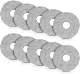 10 stuks wisdoeken geschikt voor Dreame L10s Ultra Gen 2/Gen 3 - L40/L50 Ultra AE - L10s Pro Ultra - X30/X40/X50/L40 Ultra - Mova E30/E40/P50/V50 Ultra stofzuigerrobot - wasbare microvezel-dweilpads, vervangende — thumbnail 1