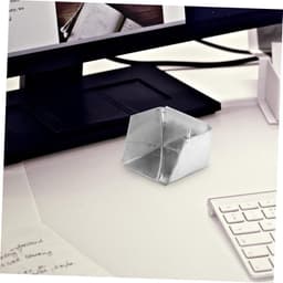 Stofblik met borstel - Mini stoffer - Bureau opruimen - Robuust ijzer - 7x7x5 cm - Zilver — thumbnail 2