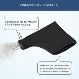 Afkortzaag Stofopvang - Zaagmachine Stofzak - Stofvrij Werken - Verstelbare Bevestiging - Universele Pasvorm - Zwart — thumbnail 2