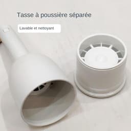 Handstofzuiger - Draagbare reiniger - Bureau schoonmaken - Lage geluidsniveau - 18.7 cm hoog - Wit en geel — thumbnail 4