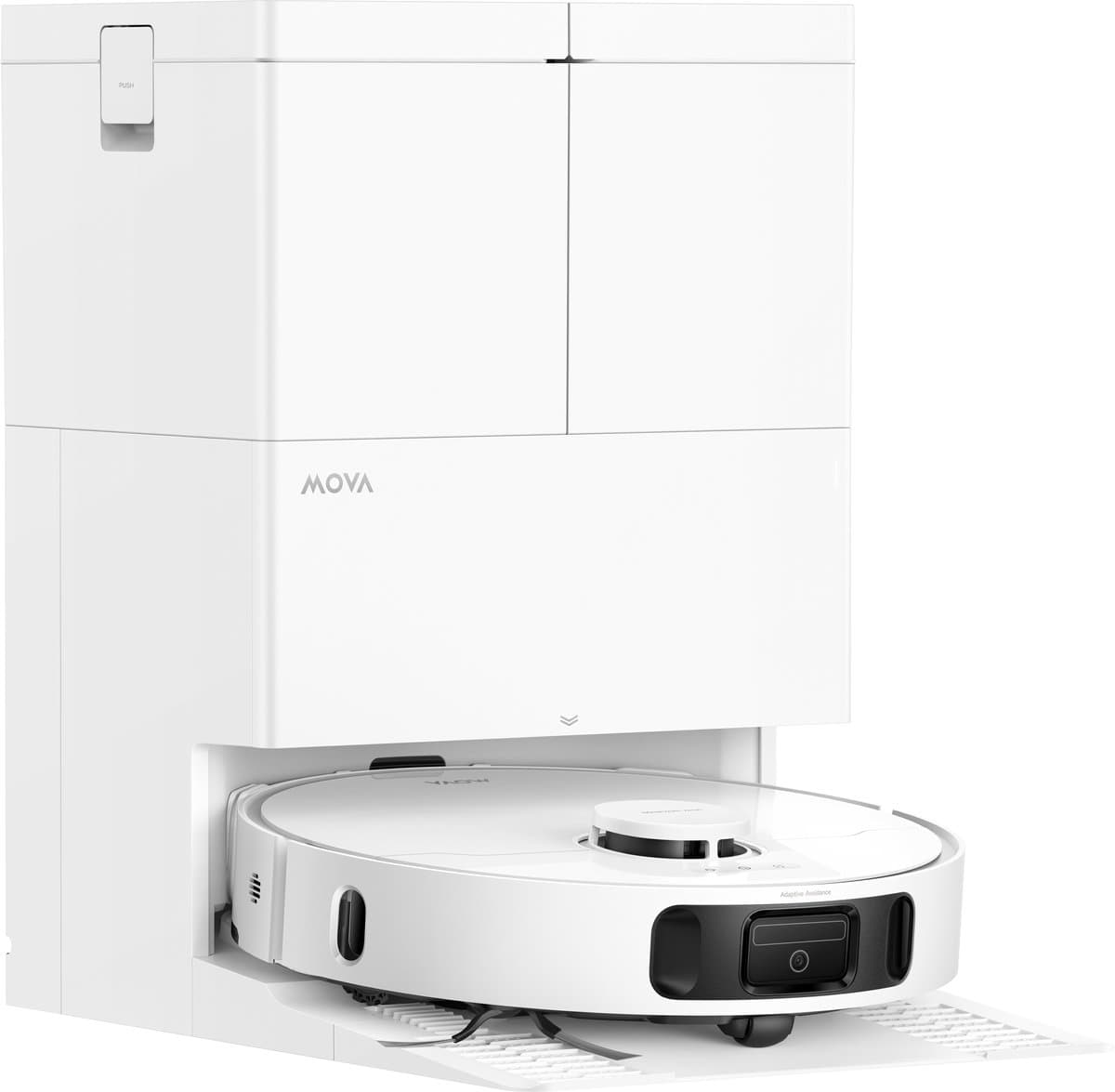 Mova E50 Ultra Robotstofzuiger Wit | Dweilfunctie | Automatisch legen & bijvullen | 30.000 Pa zuigkracht | Grote woning | Tapijt - Parket - Harde vloeren | Huisdierenhaar | Zelfreinigend station | Randreiniging | Grote watertank | Hardnekkig vuil — afbeelding 1