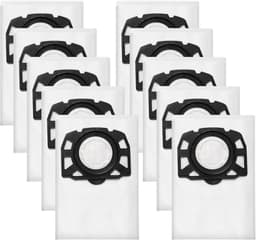 10-pack vervangende filterzakken voor Karcher WD4 - WD5 - WD6 - KWD 4/5/6 - KNT 4 - WD4.200 - WD5.800 - MV4 - MV5 - MV6 - SE 5.100 - SE 6.100 nat- en droogstofzuiger - ter vervanging van de 2.863-006.0 KFI 487 stofzak. — thumbnail 1