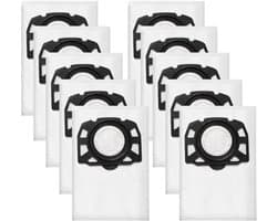 10-pack vervangende filterzakken voor Karcher WD4 - WD5 - WD6 - KWD 4/5/6 - KNT 4 - WD4.200 - WD5.800 - MV4 - MV5 - MV6 - SE 5.100 - SE 6.100 nat- en droogstofzuiger - ter vervanging van de 2.863-006.0 KFI 487 stofzak.