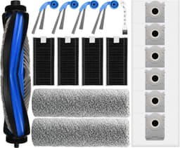 18-delige accessoireset geschikt voor Ecovacs Deebot T80 Omni robotstofzuiger - rubberen hoofdborstel, 4 filters, 2 dweilen, 4 zijborstels, 6 stofzakken, reinigingsborstel — thumbnail 1