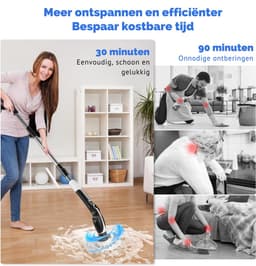 SNJY® Schrobmachine Tegelvloer - Poetsmachine - Vloerreiniger - Dweilmachine - Zwart — thumbnail 5