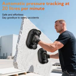 Zuignap Lifter - Batterij Lifter - Materiaal Verplaatsen - 300 kg Draagkracht - Diameter 24 cm - Zwart — thumbnail 2